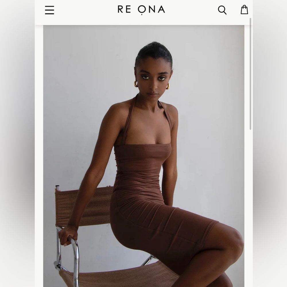 ReOna Chocolate Halterneck Dress